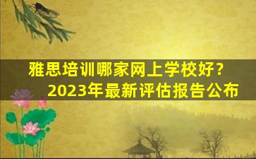 雅思培训哪家网上学校好？ 2023年最新评估报告公布